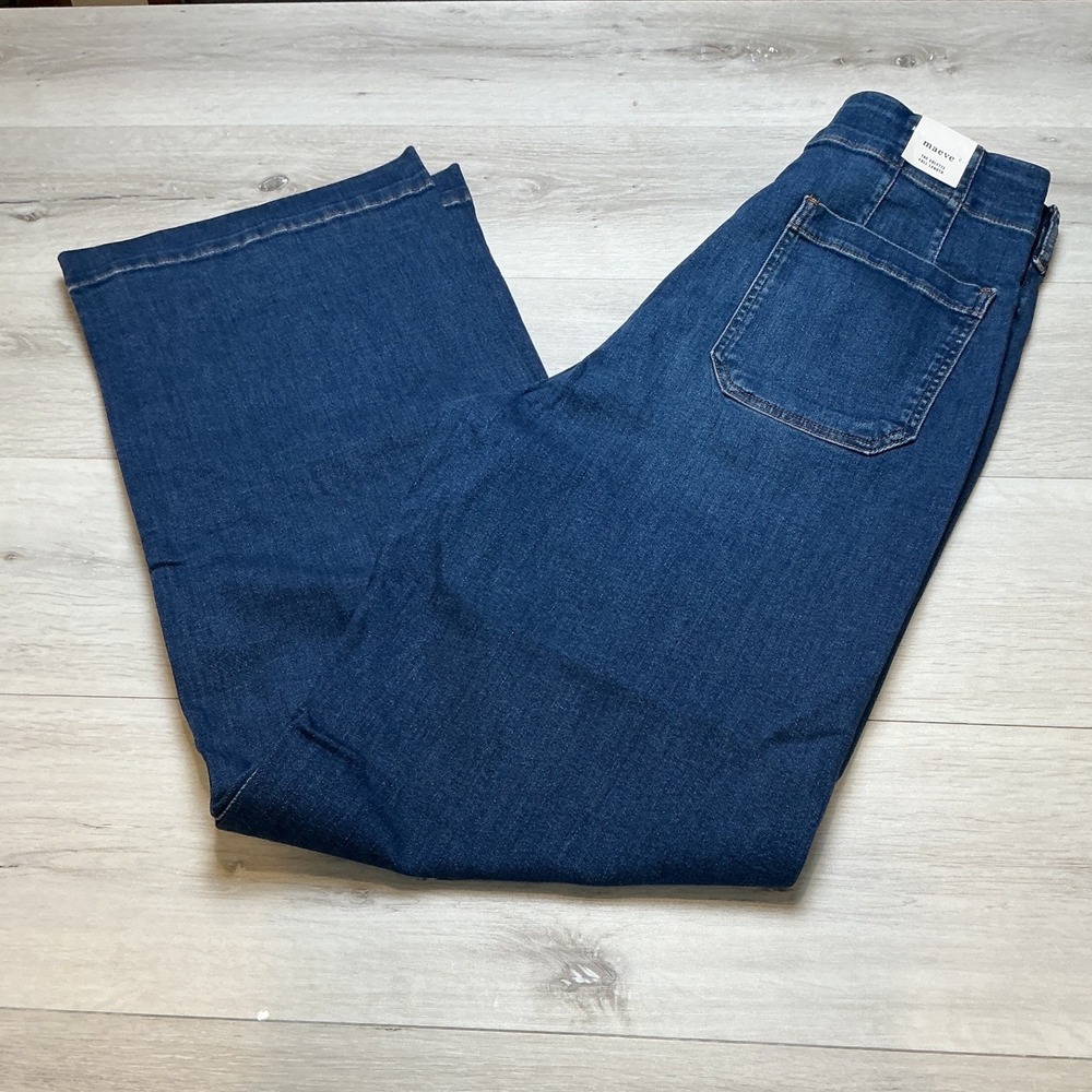 Anthropologie Maeve The Colette Full-Length Wide-Leg Jeans Blue 31 New With Tags - Picture 4 of 9